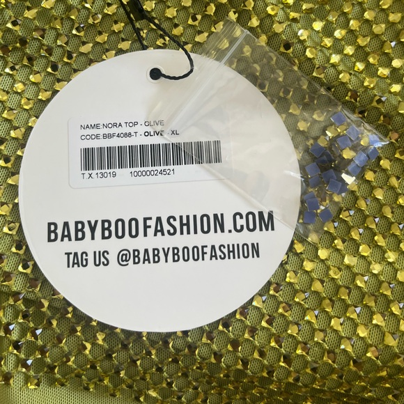 Green Mesh Sequin Spaghetti Strap Crop Top - Picture 5 of 7